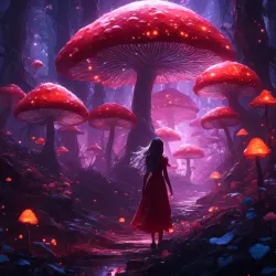 Glowing mushroom forest and mushroom princess }}